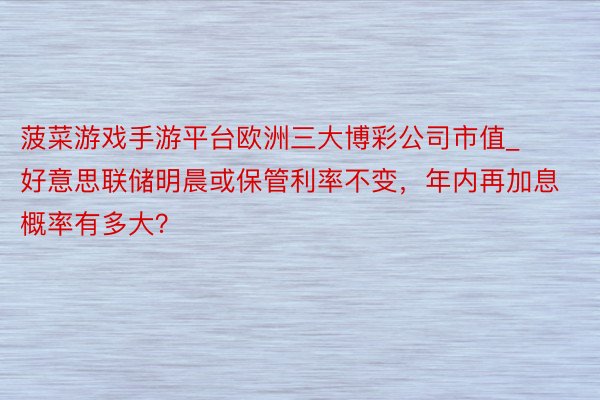 菠菜游戏手游平台欧洲三大博彩公司市值_好意思联储明晨或保管利率不变，年内再加息概率有多大？